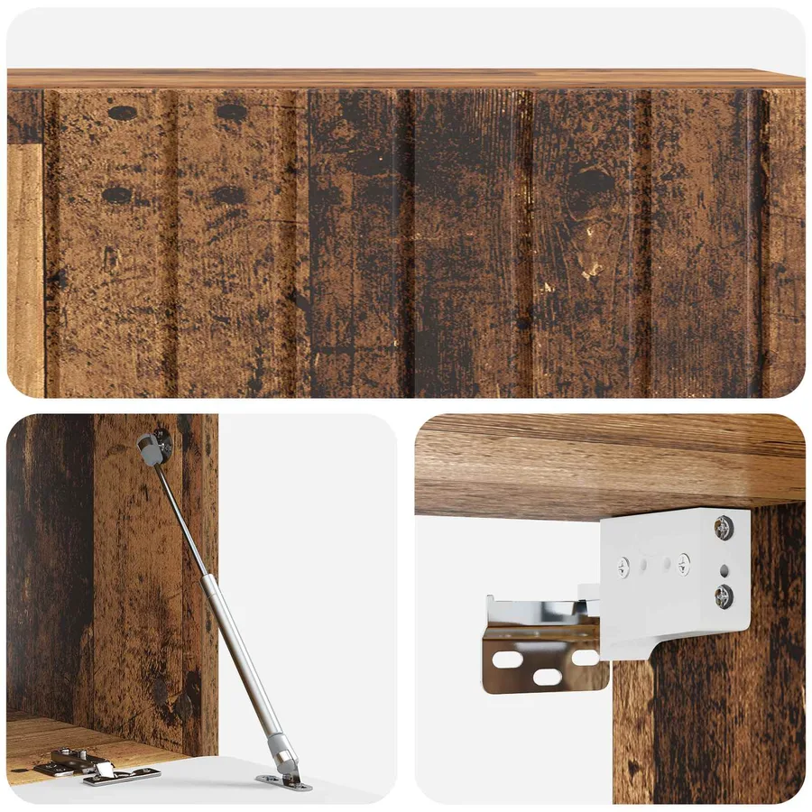 Meuble TV mural 98 x 41 x 30 cm Bois ancien Bois d'ingénierie - 9