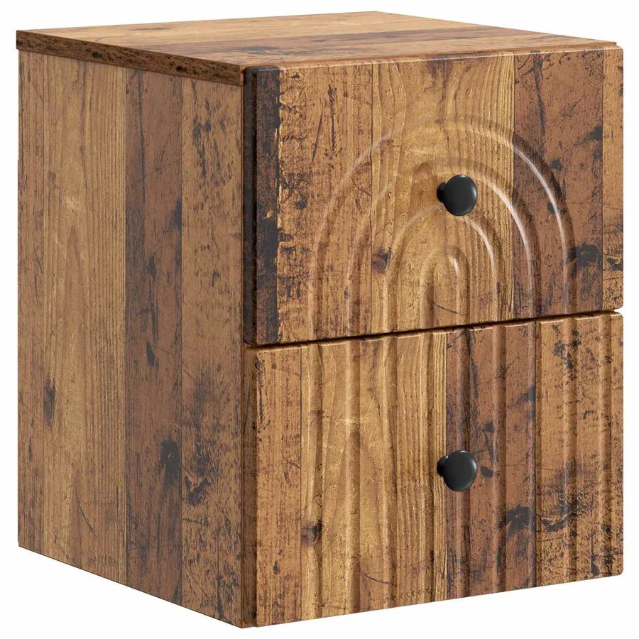 Cabinet de chevet mural Bois ancien 33 x 34,5 x 40 cm - 2