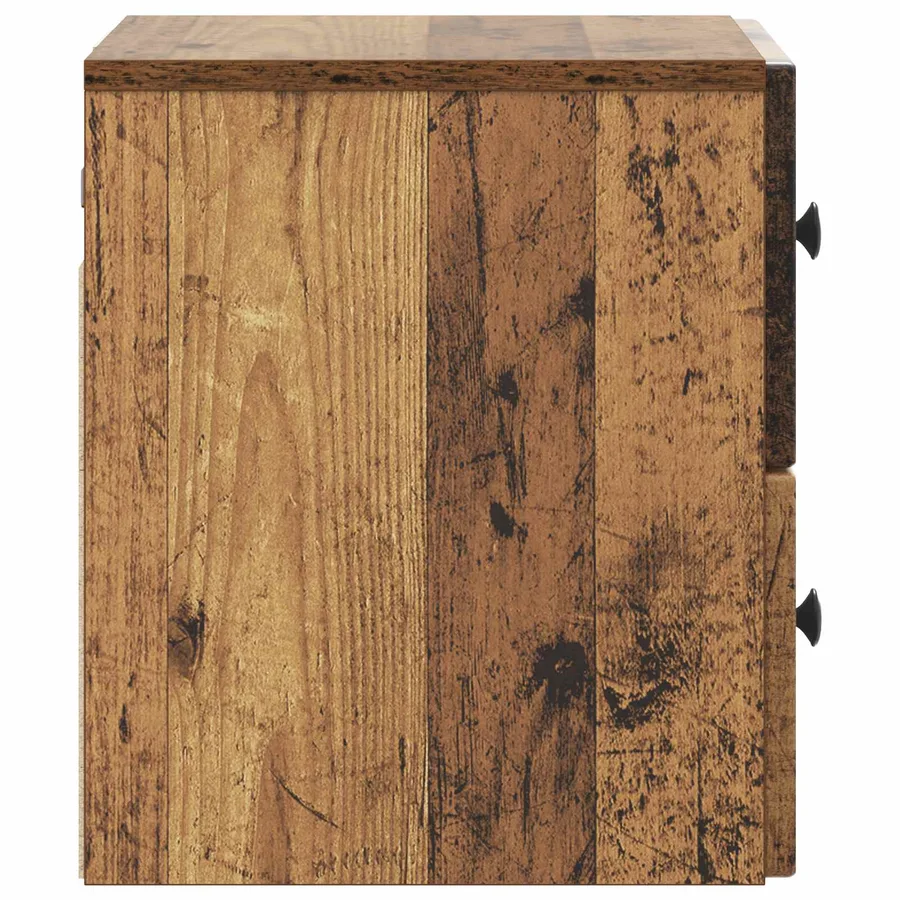 Cabinet de chevet mural Bois ancien 33 x 34,5 x 40 cm - 6