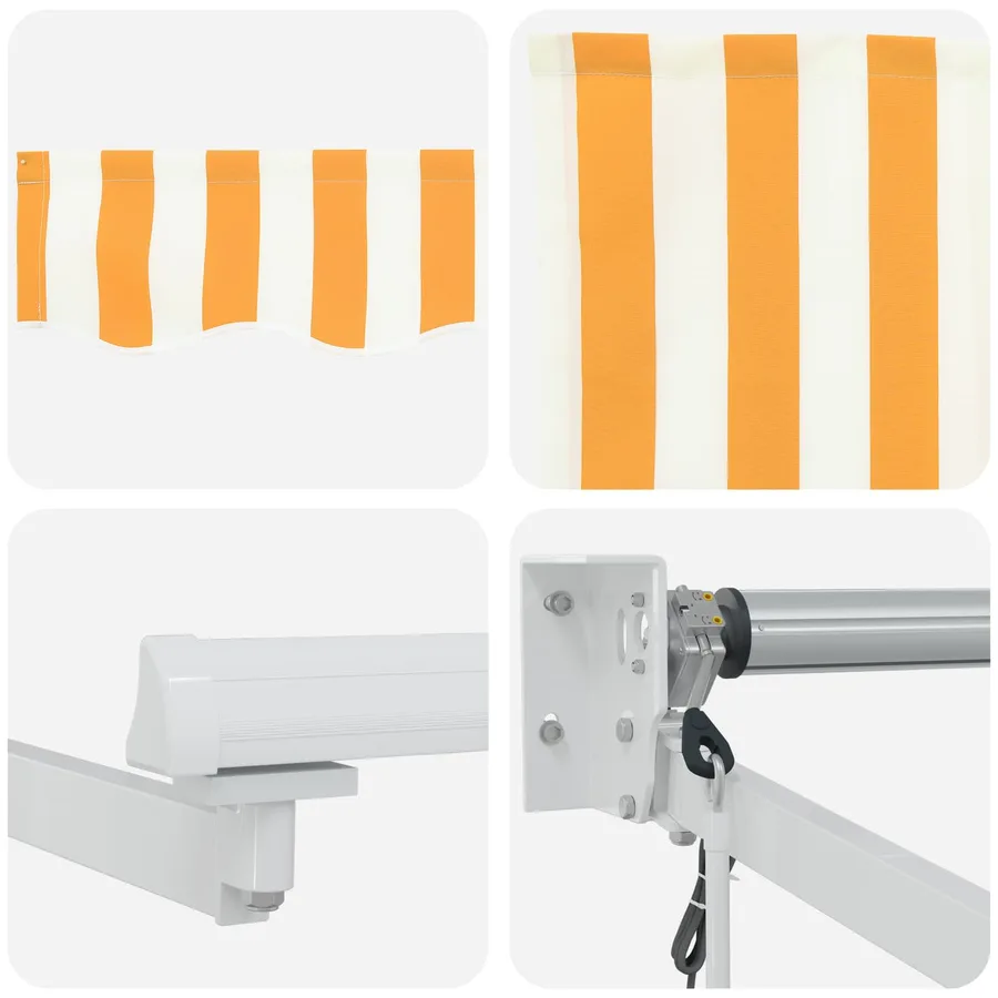 Auvent rétractable électrique Jaune et blanc 4 x 2 m - 7