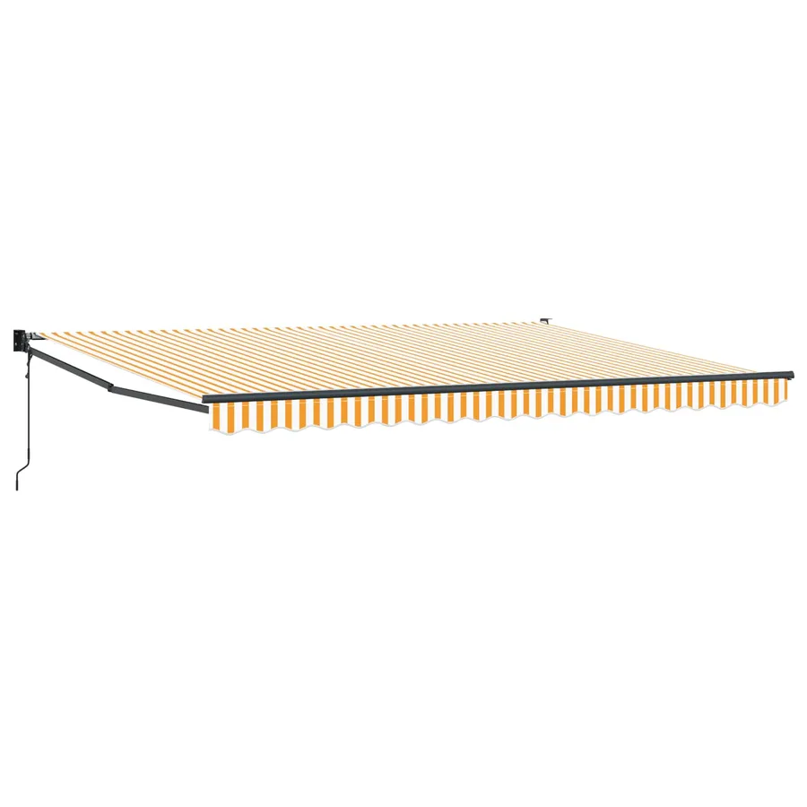 Auvent rétractable Jaune et blanc 4 x 2 m Polyester et métal - 2