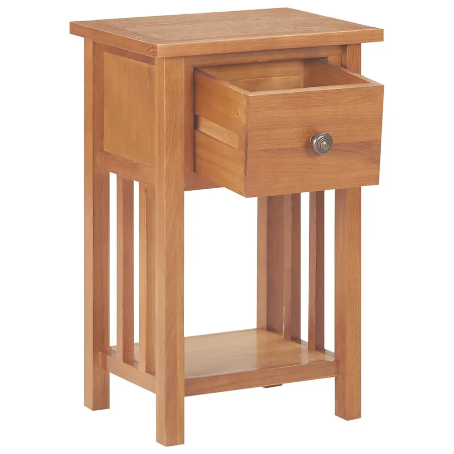 Table à revues avec tiroir 35x27x55 cm Bois de chêne solide - 2