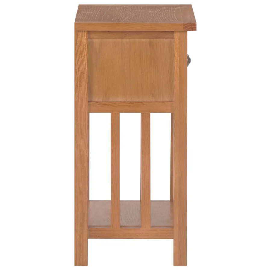 Table à revues avec tiroir 35x27x55 cm Bois de chêne solide - 4