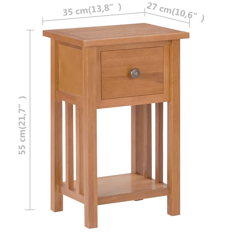 Table à revues avec tiroir 35x27x55 cm Bois de chêne solide - 9