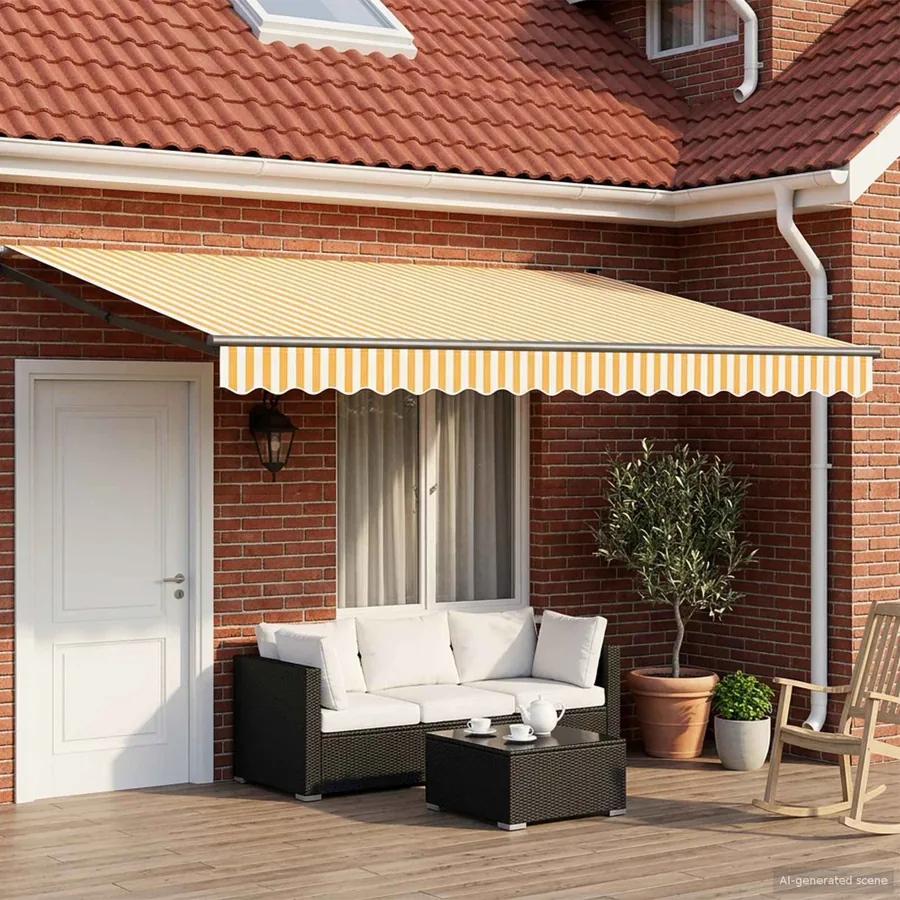 Store rétractable manuel avec LEDs 4 x 2 m