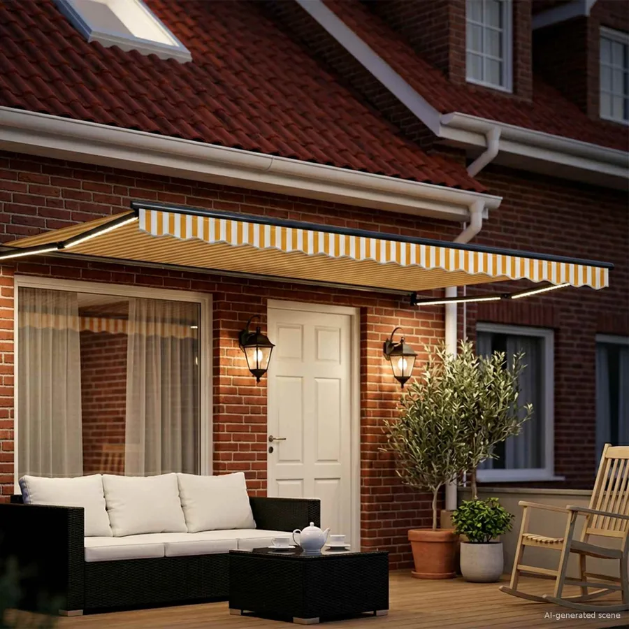 Store rétractable manuel avec LEDs 4 x 2 m - 3