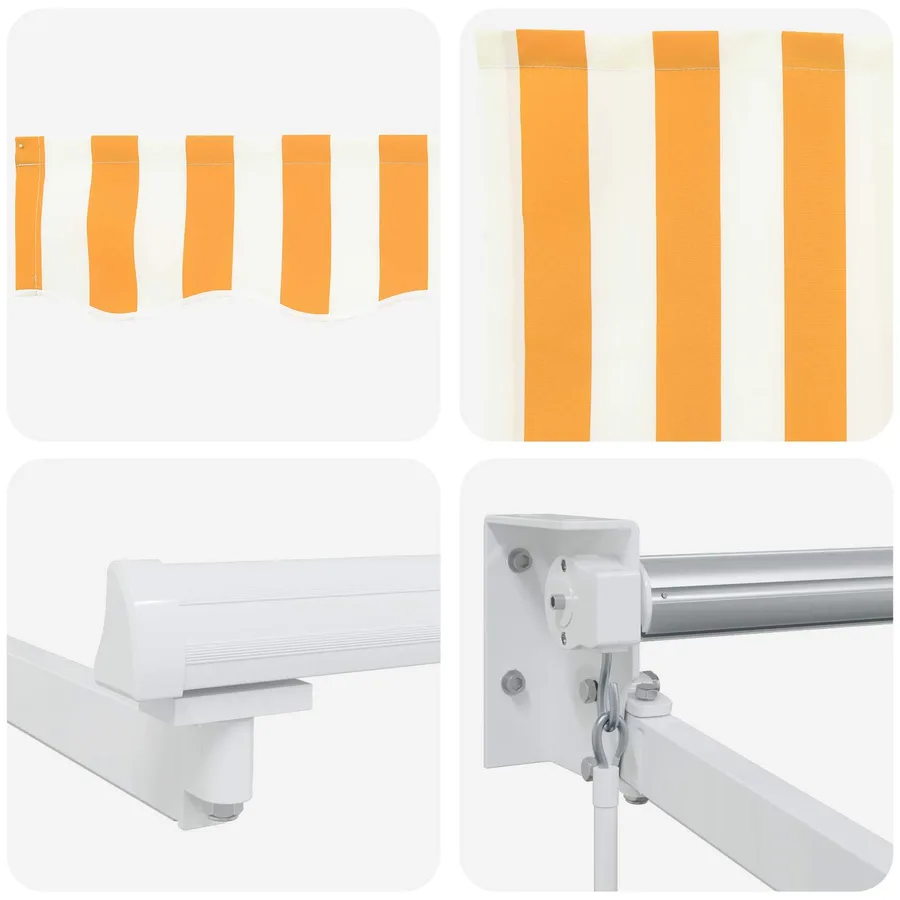 Store rétractable manuel avec LEDs Jaune et blanc 4 x 2 m - 9