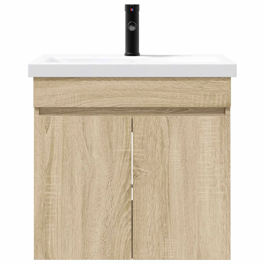 Meuble de salle de bain avec robinet Chêne Sonoma - 5
