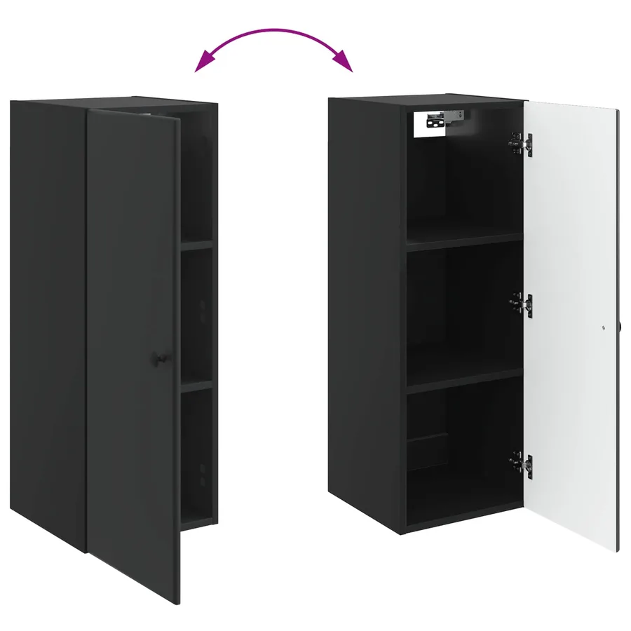 Armoire Murale Noir 33 x 34,5 x 90 cm Bois d'ingénierie - 8