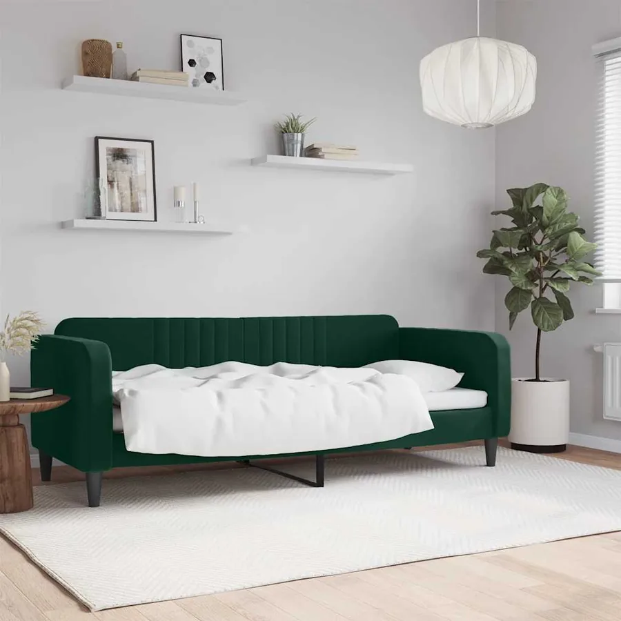 Lit de repos sans matelas vert foncé 80x200 cm velours