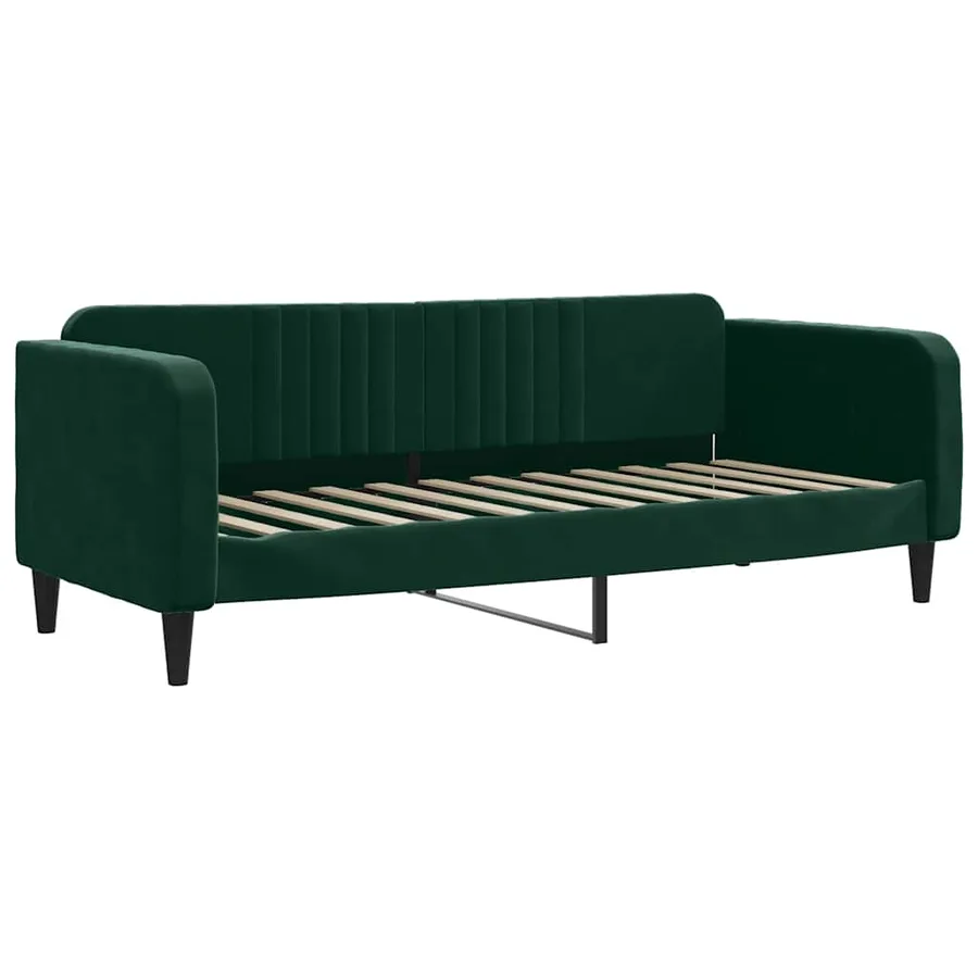 Lit de repos sans matelas vert foncé 80x200 cm velours - 2
