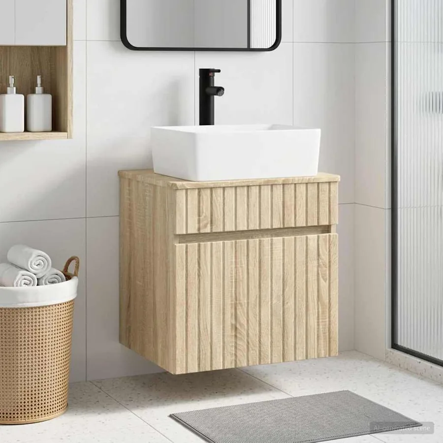 Meuble de lavabo mural Chêne Sonoma 49 x 41 x 63 cm