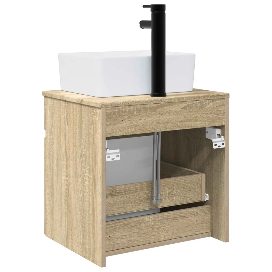 Meuble de lavabo mural Chêne Sonoma 49 x 41 x 63 cm - 4
