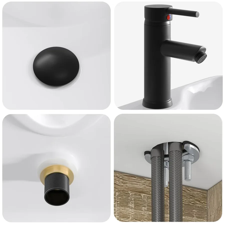 Meuble de lavabo mural Chêne Sonoma 49 x 41 x 63 cm - 6