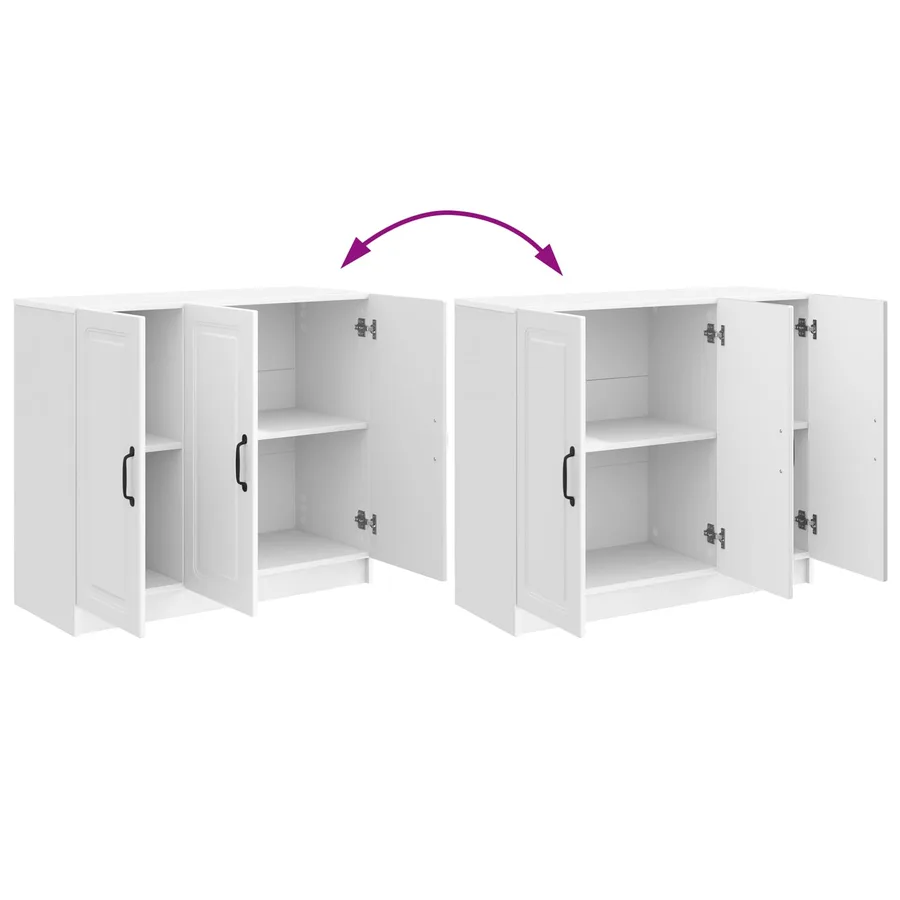 Buffet Blanc brillant 89 x 34,5 x 77 cm Bois d'ingénierie - 11