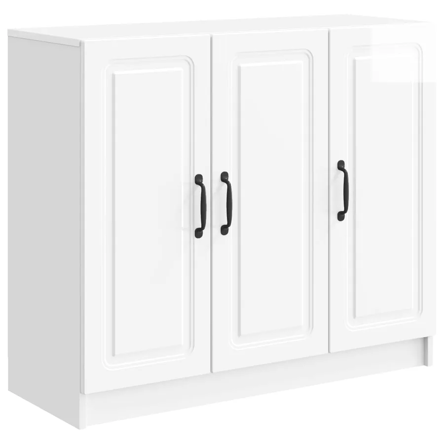 Buffet Blanc brillant 89 x 34,5 x 77 cm Bois d'ingénierie - 2