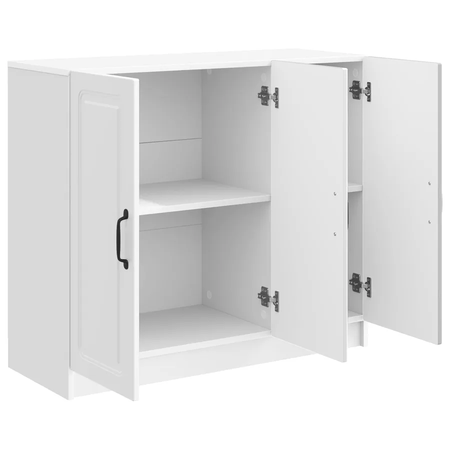 Buffet Blanc brillant 89 x 34,5 x 77 cm Bois d'ingénierie - 5