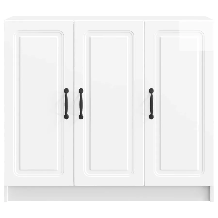 Buffet Blanc brillant 89 x 34,5 x 77 cm Bois d'ingénierie - 6