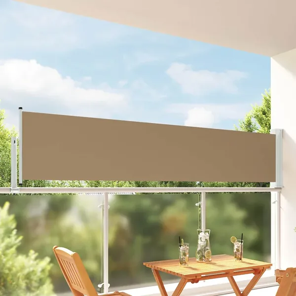 Auvent latéral 80 x 300 cm 100% polyester fer acier