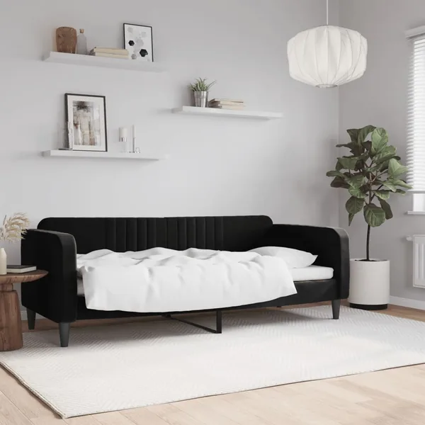 Lit de repos sans matelas noir 80x200 cm velours