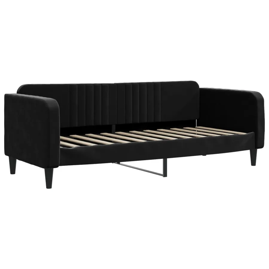 Lit de repos sans matelas noir 80x200 cm velours - 2