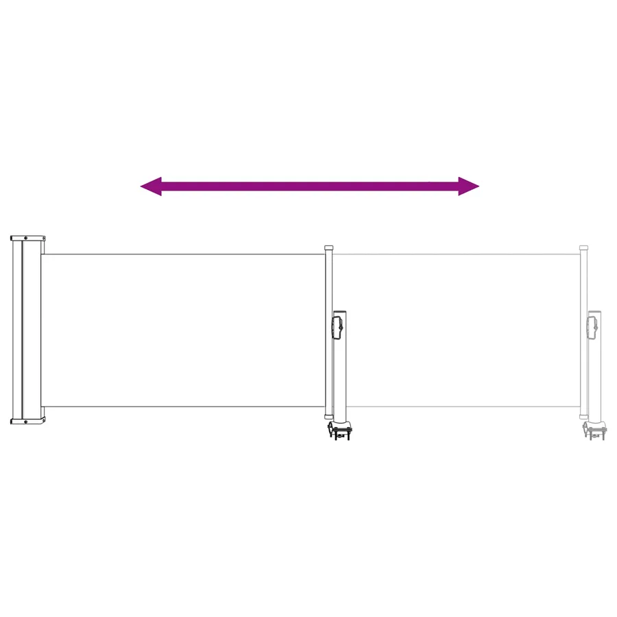 Auvent latéral 100 x 300 cm 100% polyester fer acier - 7