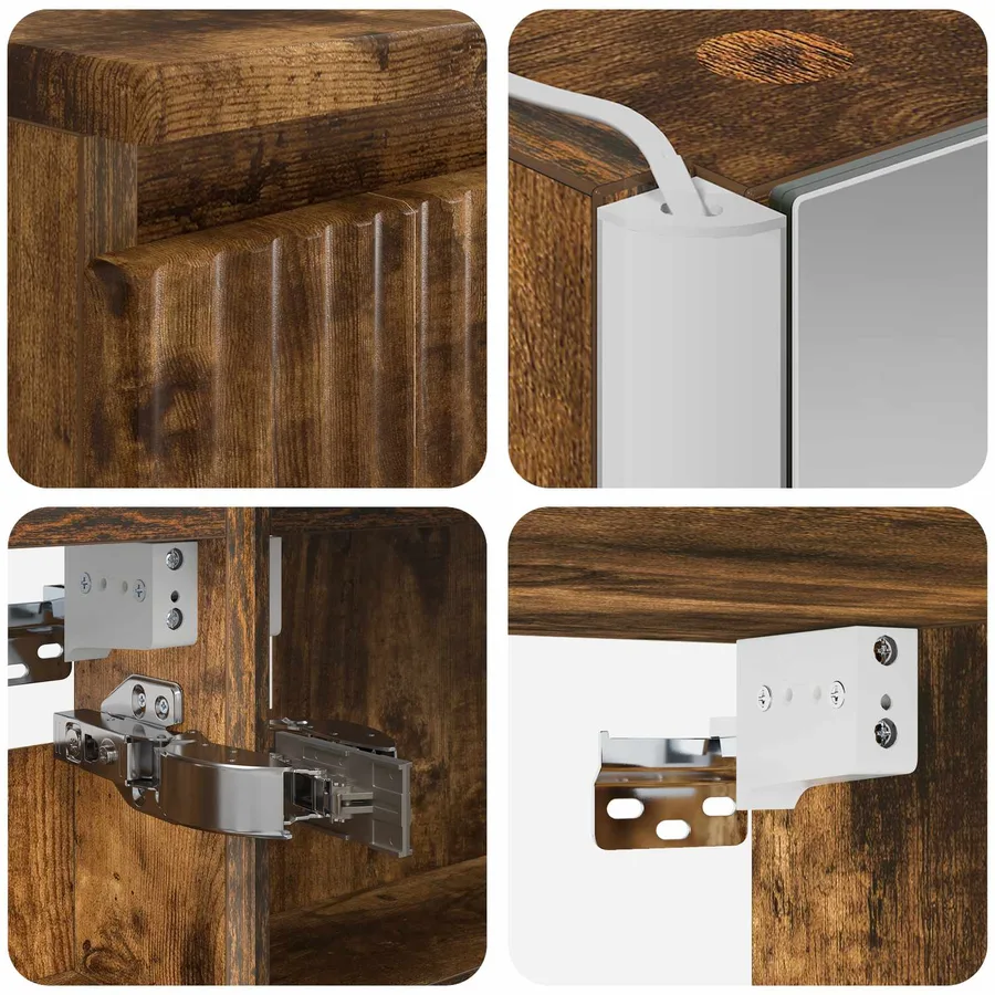 Ensemble de mobilier de salle de bain 6 pcs Chêne fumé - 10