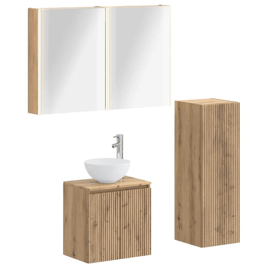Ensemble de mobilier de salle de bain 4 pc Chêne artisanal - 2
