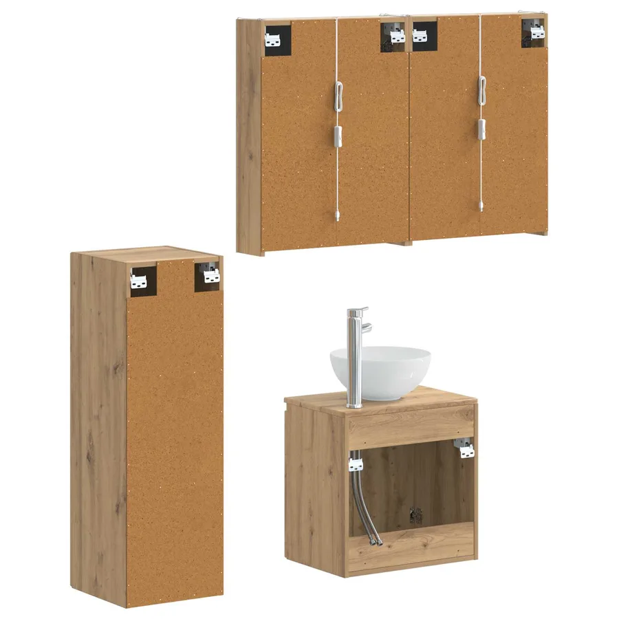 Ensemble de mobilier de salle de bain 4 pc Chêne artisanal - 5