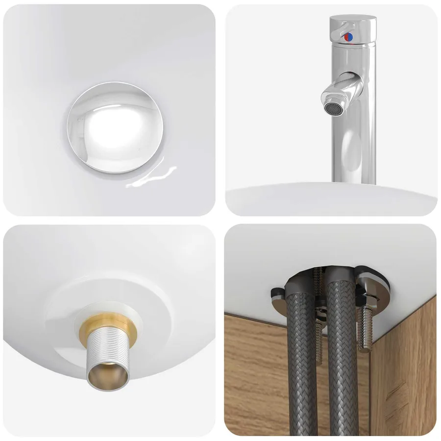 Ensemble de mobilier de salle de bain 4 pc Chêne artisanal - 7