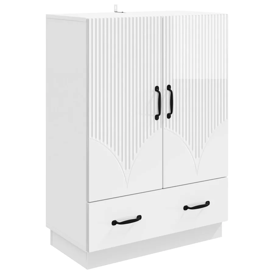 Buffet Blanc brillant 66 x 34,5 x 92 cm Bois d'ingénierie - 2