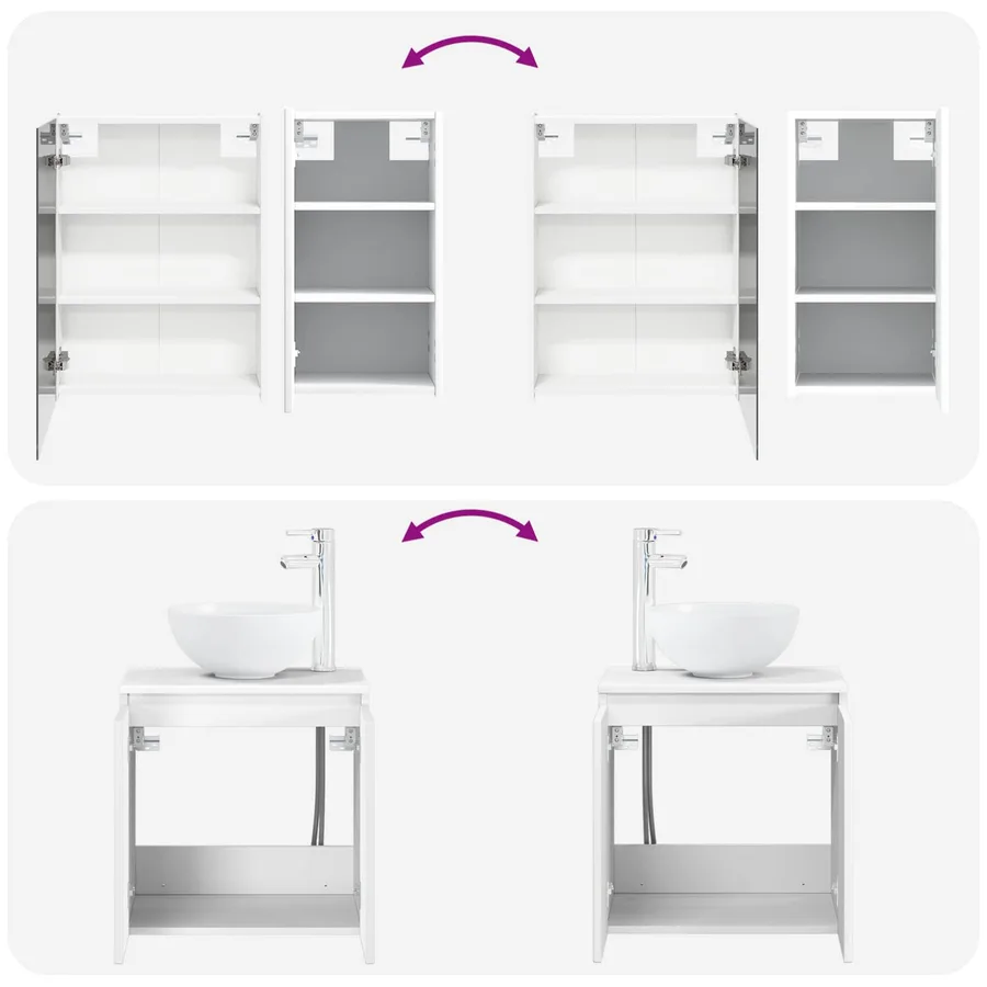 Ensemble d'armoire de salle de bain 5 pcs Blanc - 14