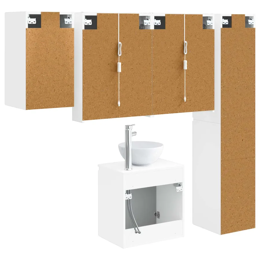 Ensemble d'armoire de salle de bain 5 pcs Blanc - 9