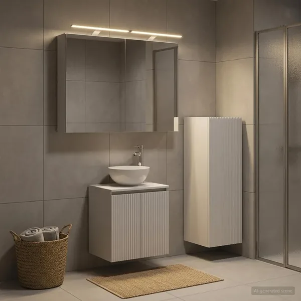 Ensemble de mobilier de salle de bain 4 pcs Blanc