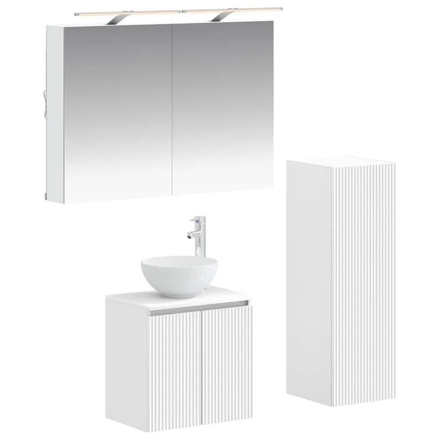 Ensemble de mobilier de salle de bain 4 pcs Blanc - 2