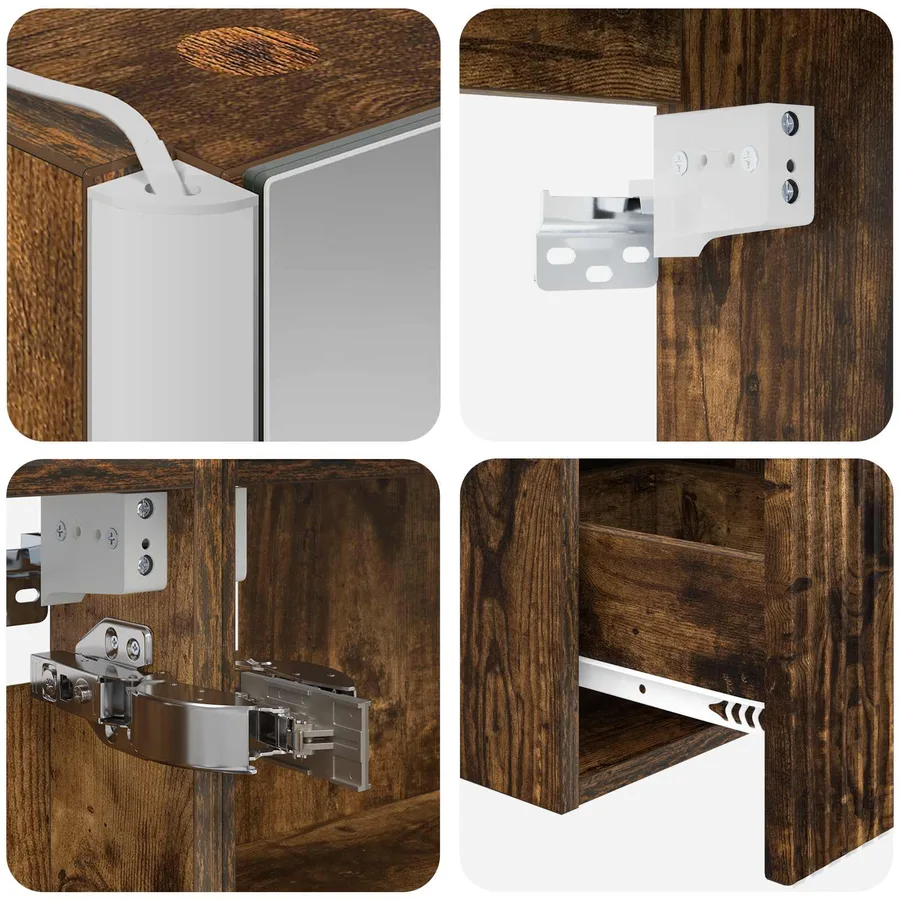 Ensemble d'armoire de salle de bain 4 pcs Chêne fumé - 9