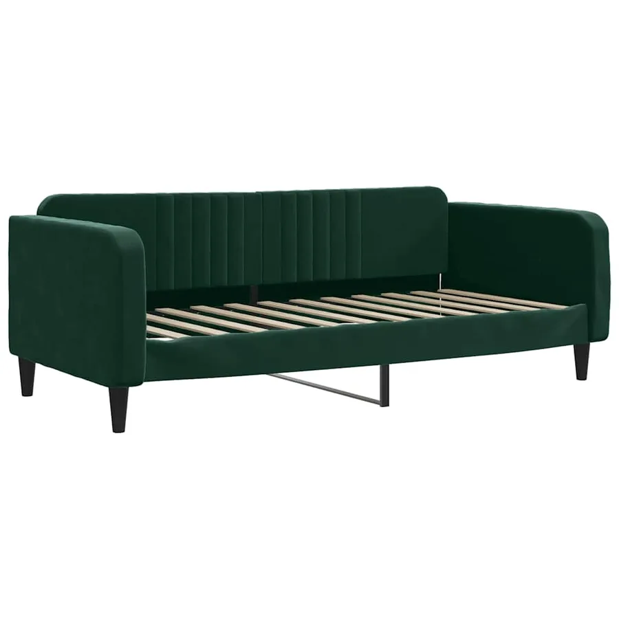 Lit de repos sans matelas vert foncé 90x200 cm velours - 2