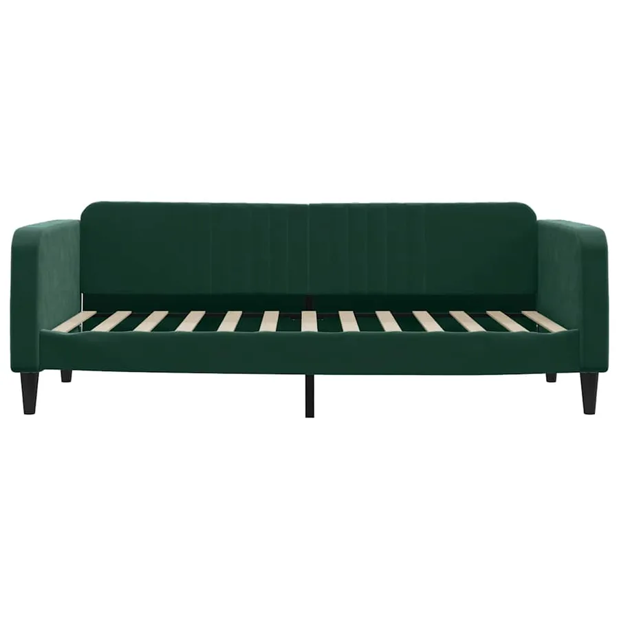 Lit de repos sans matelas vert foncé 90x200 cm velours - 3