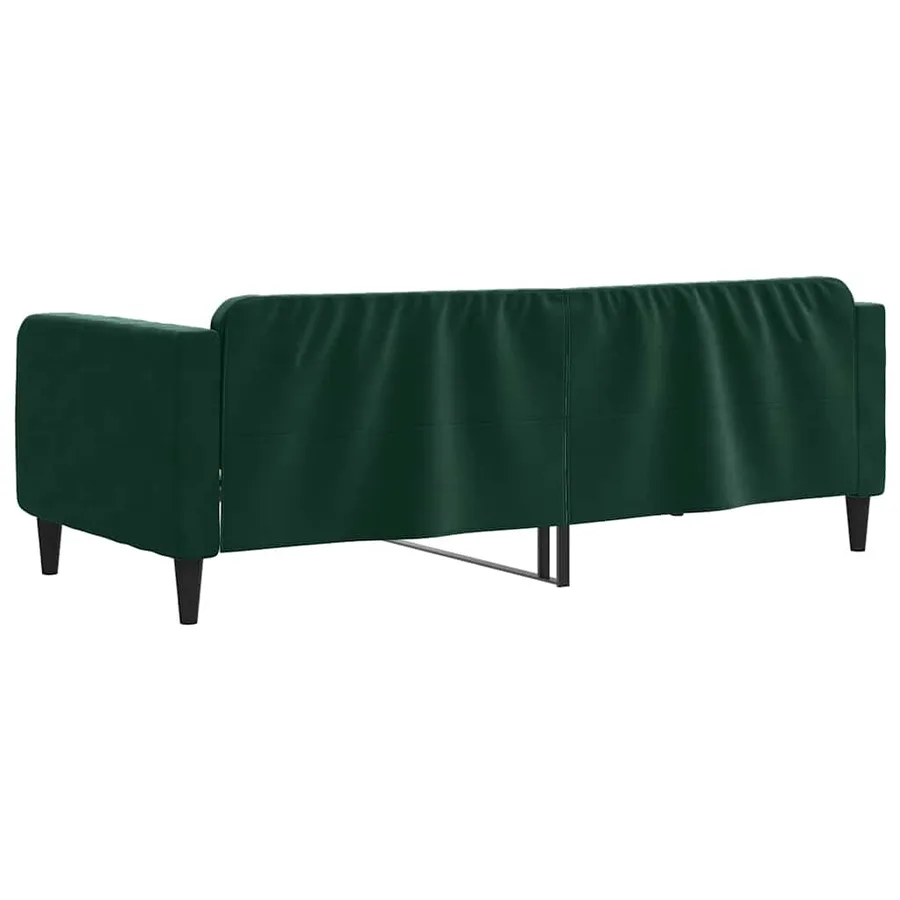 Lit de repos sans matelas vert foncé 90x200 cm velours - 5