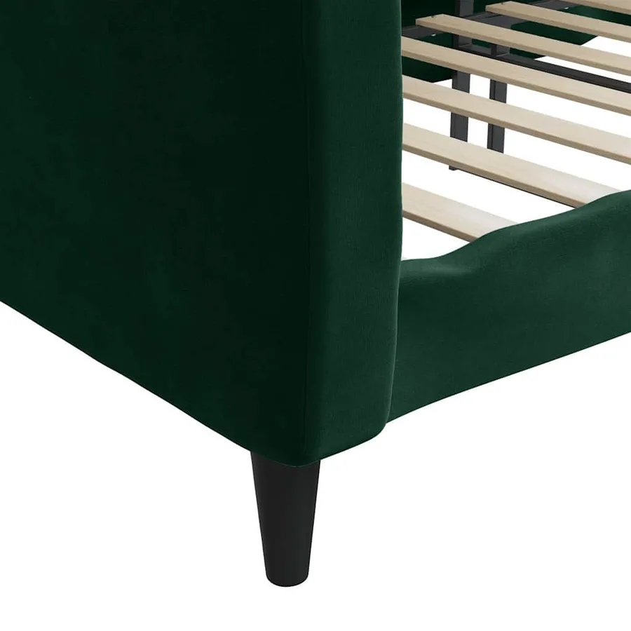Lit de repos sans matelas vert foncé 90x200 cm velours - 6