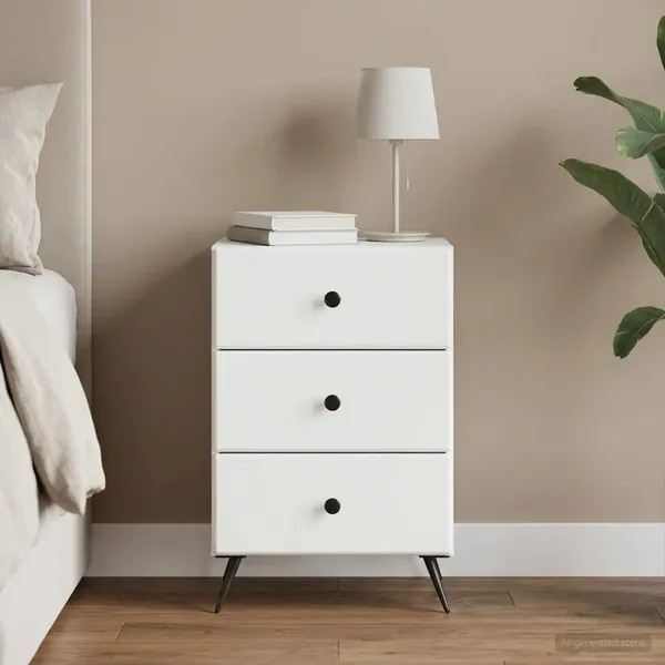 Cabinet de chevet Blanc 43 x 41 x 66,5 cm Bois d'ingénierie