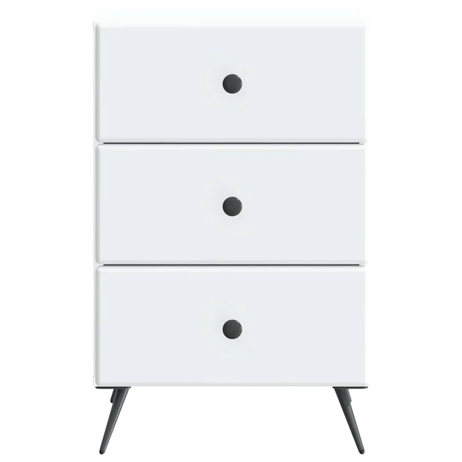 Cabinet de chevet Blanc 43 x 41 x 66,5 cm Bois d'ingénierie - 5