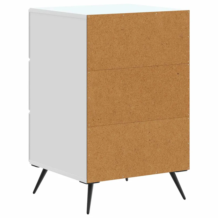 Cabinet de chevet Blanc 43 x 41 x 66,5 cm Bois d'ingénierie - 7