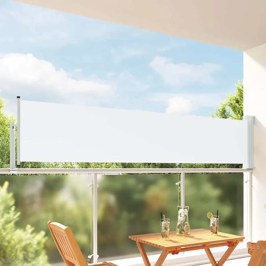 Auvent latéral 100 x 300 cm 100% polyester fer acier