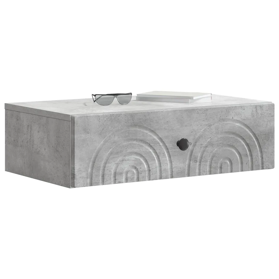 Table d'appoint murale Gris béton 59 x 34,5 x 17 cm - 3