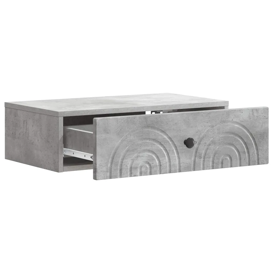 Table d'appoint murale Gris béton 59 x 34,5 x 17 cm - 4