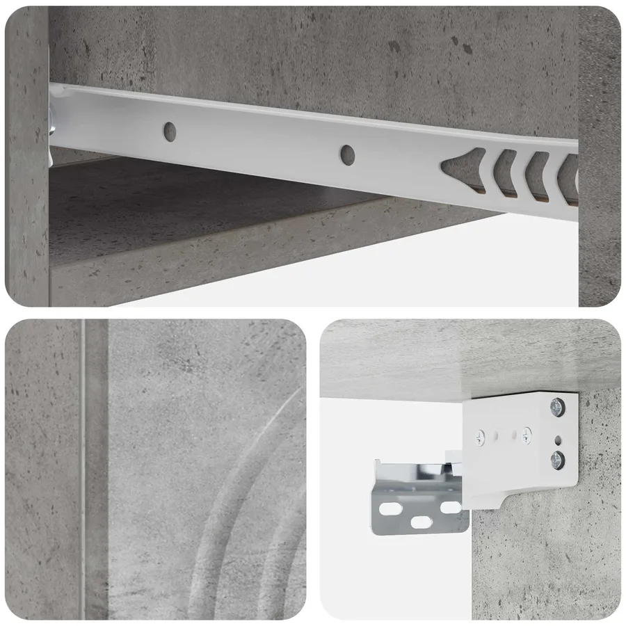 Table d'appoint murale Gris béton 59 x 34,5 x 17 cm - 8