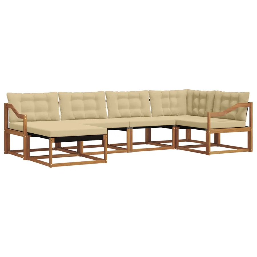 Ensemble de canapés d'extérieur 6 pcs Naturel et Beige - 2