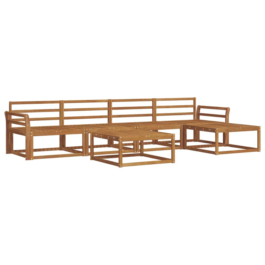 Ensemble de canapés d'extérieur 6 pcs Naturel - 2