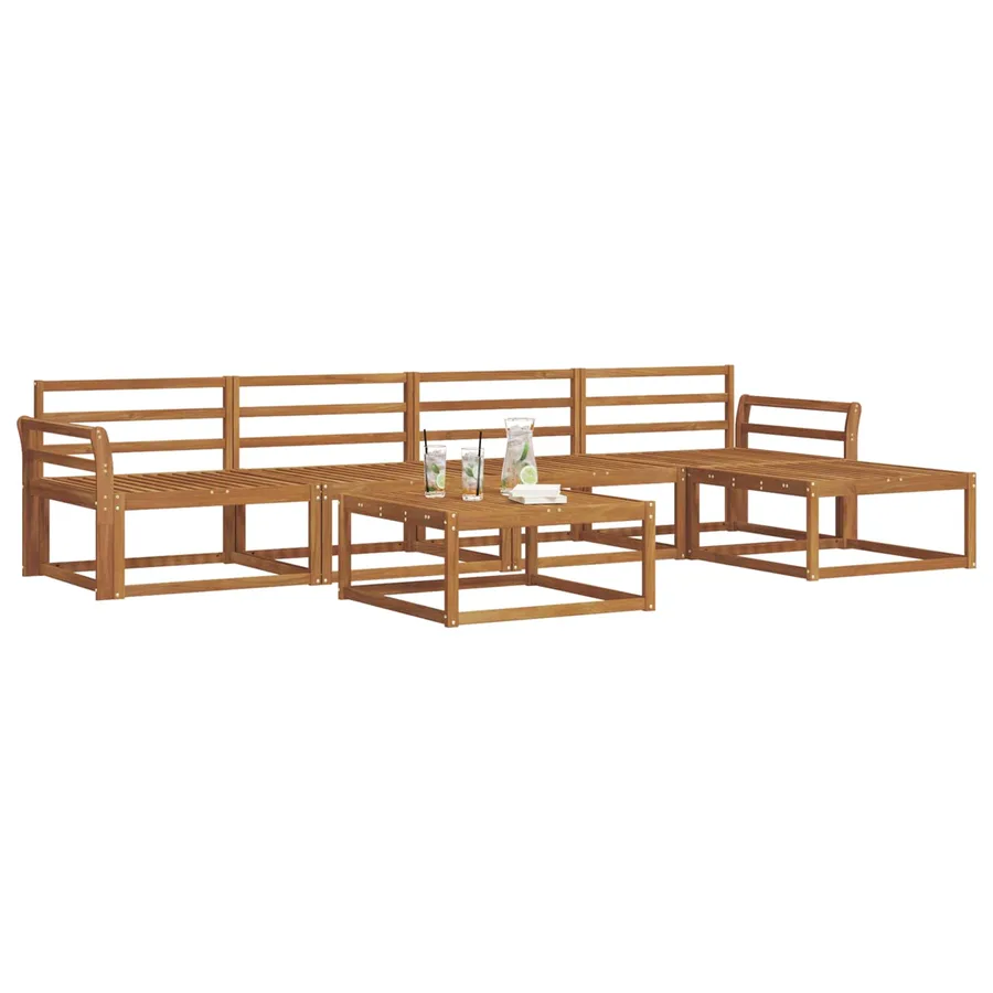 Ensemble de canapés d'extérieur 6 pcs Naturel - 3